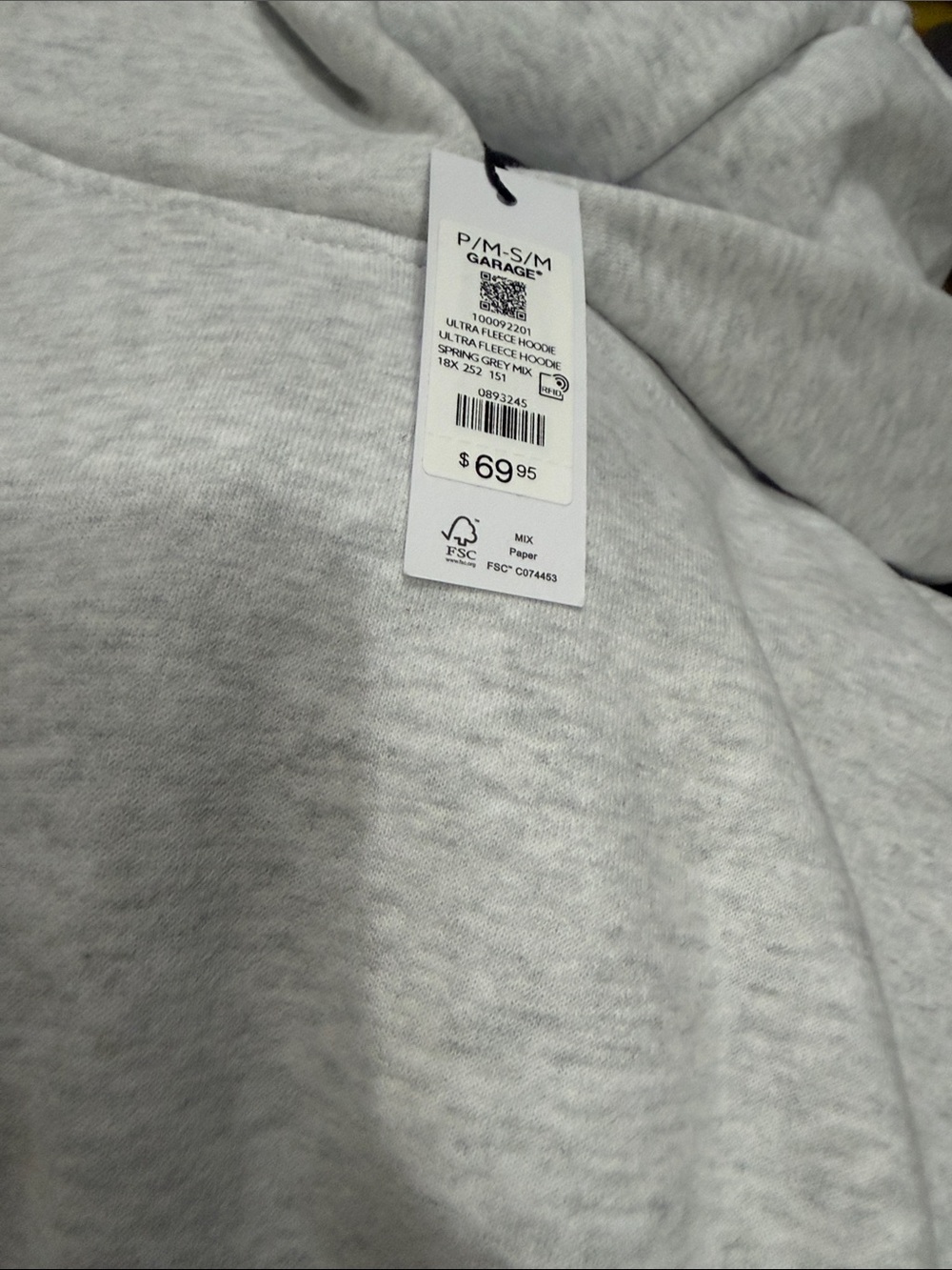 GARAGE SoftTerry Iconic Hoodie NWT SIZE S/M - Picture 4 of 5